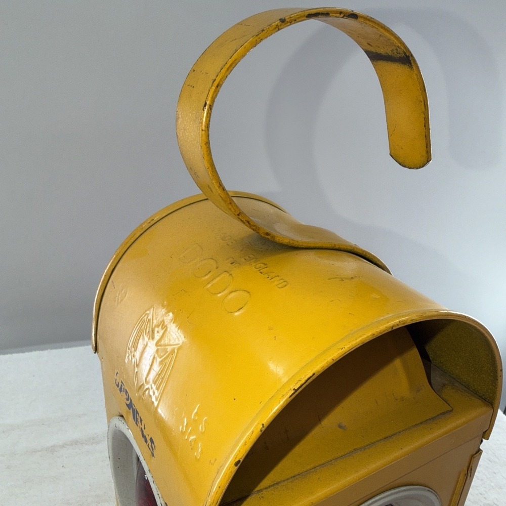 vintage Dodo Yellow Railway & Road Lamp & Metal Burner Made In England Paraffin - Picture 8 of 8
